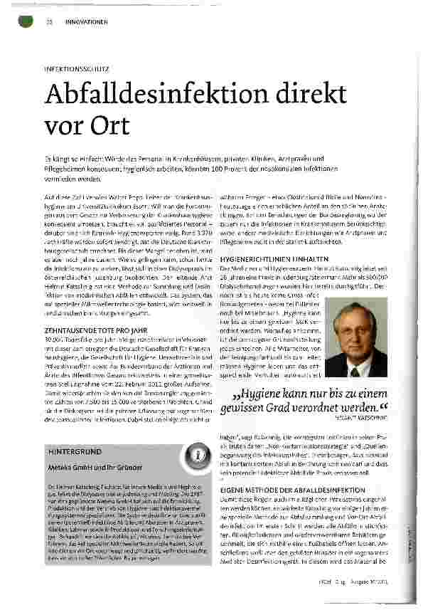 Vorschauseite 1: Abfalldesinfektion direkt vor Ort