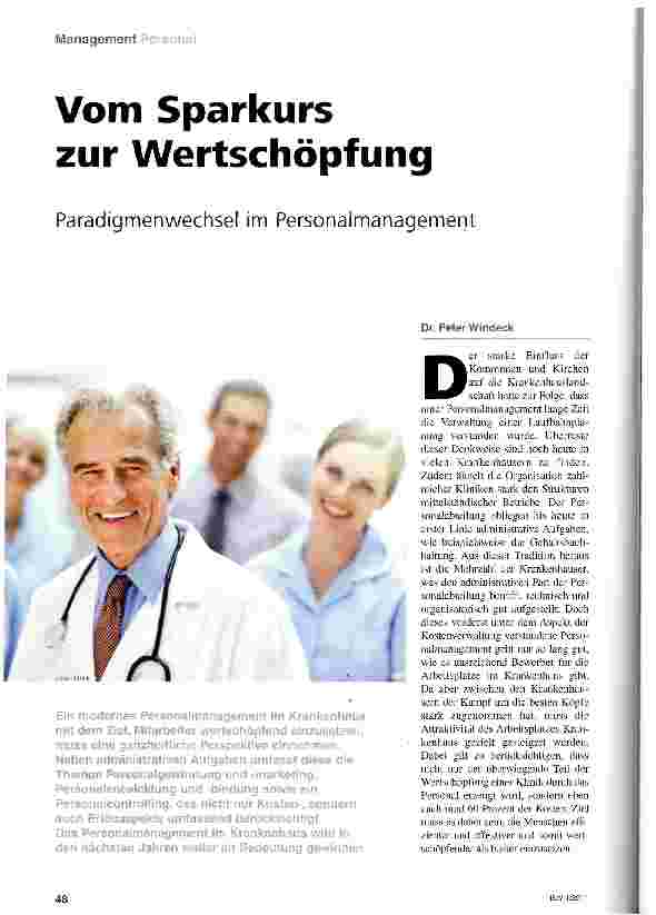 Vorschauseite 1: Vom Sparkurs zur Wertschöpfung