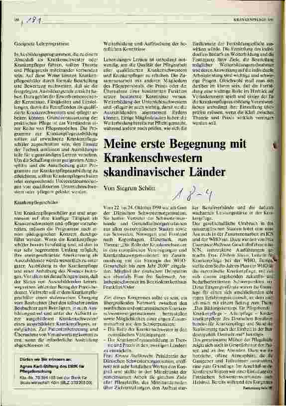 Vorschauseite 1: Meine erste Begegnung mit Krankenschwestern skandinavischer Länder