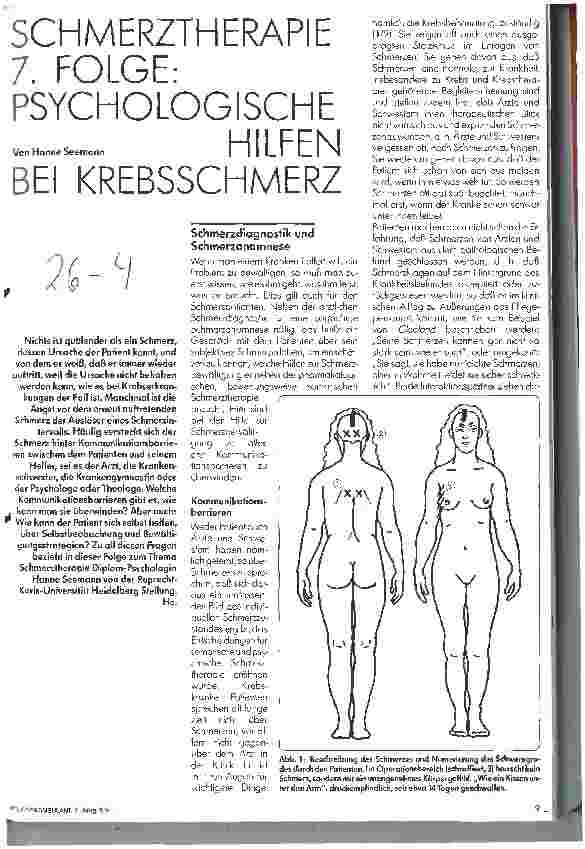 Vorschauseite 1: Schmerztherapie: 7. Folge: Psychologische Hilfen bei Krebsschmerz