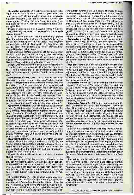 Vorschauseite 2: Warum ich mich für die Fortbildung in der psychiatrischen Krankenpflege entschlossen habe