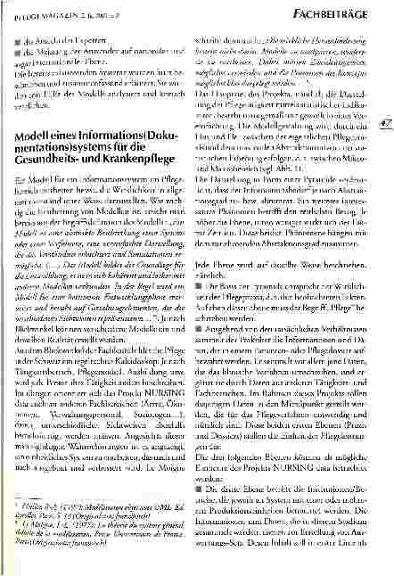 Vorschauseite 3: NURSING data Erhebung von Pflegedaten für die Schweizerische Gesundheitsstatistik