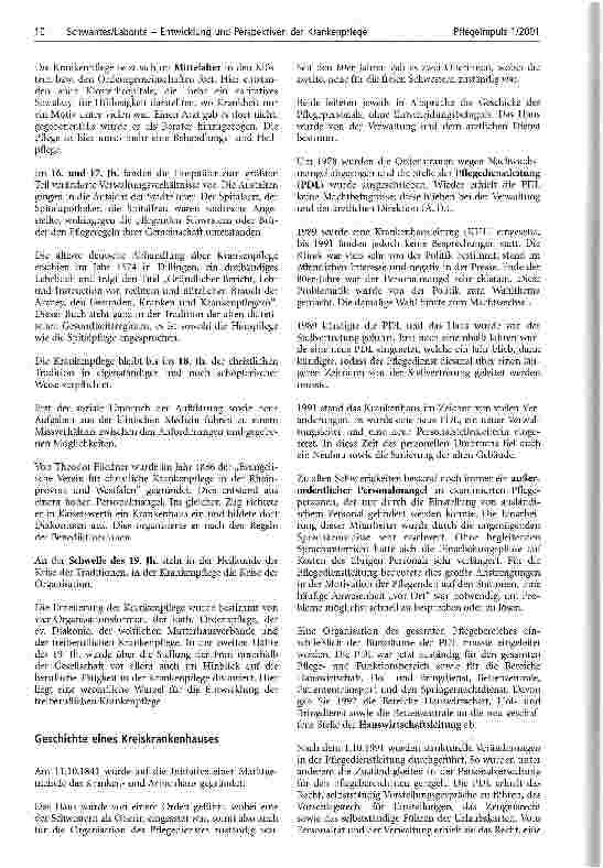Vorschauseite 2: Entwicklung und Perspektiven der Krankenpflege am Beispiel eines Kreiskrankenhauses