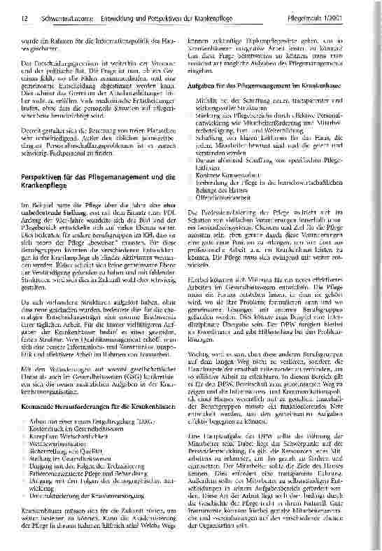 Vorschauseite 4: Entwicklung und Perspektiven der Krankenpflege am Beispiel eines Kreiskrankenhauses