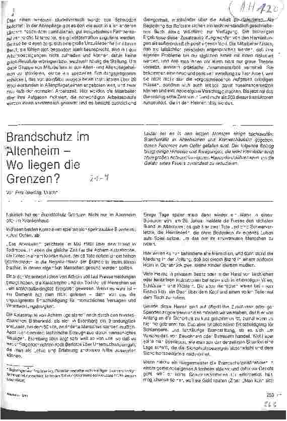 Vorschauseite 1: Brandschutz im Altenheim - Wo liegen die Grenzen?