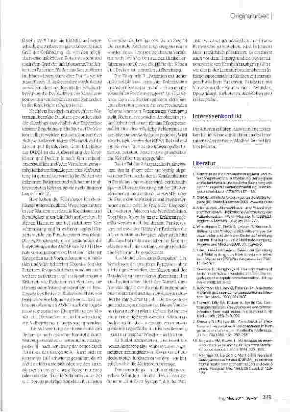 Vorschauseite 6: Bettenaufbereitung im Krankenhaus - Ergebnisse der infektionshygienischen Überwachung inFrankfurt/Main, 2009