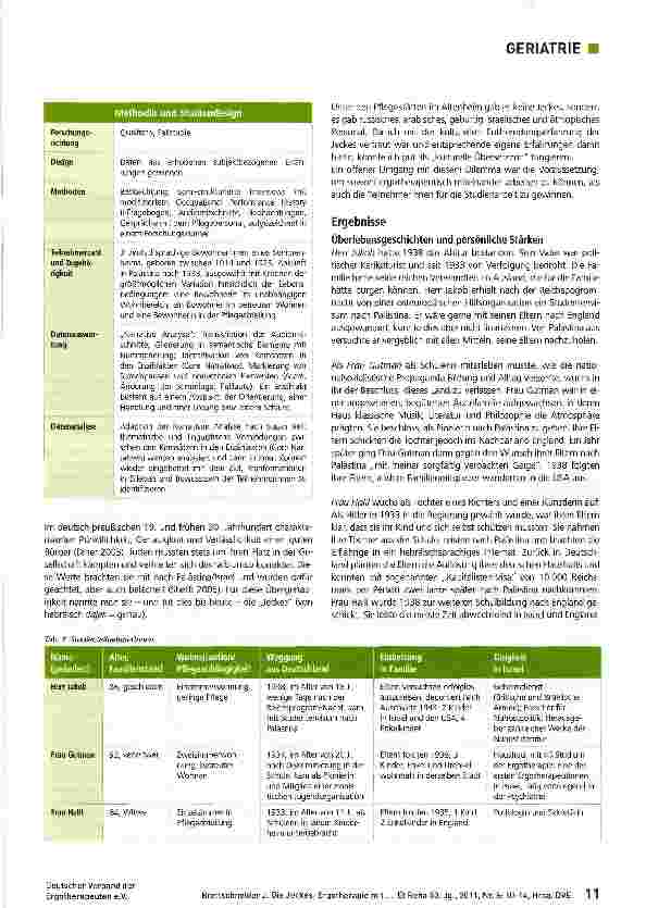 Vorschauseite 2: Die Jeckes: Ergotherapie mit hochbetagten deutsch-jüdischen Exilierten