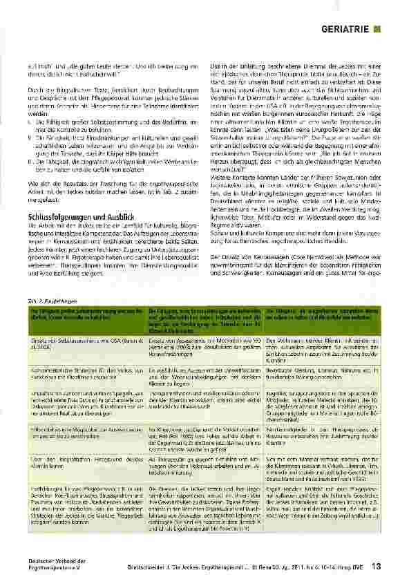 Vorschauseite 4: Die Jeckes: Ergotherapie mit hochbetagten deutsch-jüdischen Exilierten