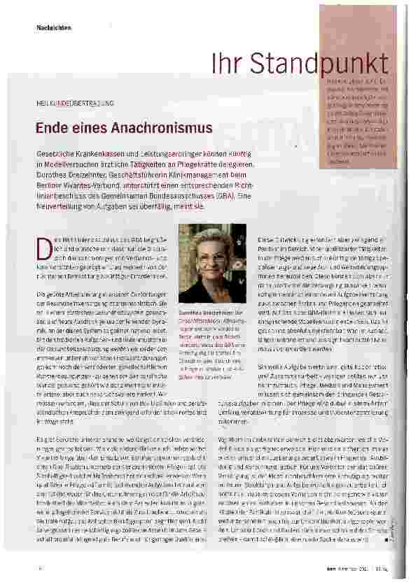 Vorschauseite 1: Ende eines Anachronismus