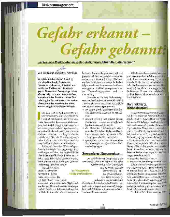 Vorschauseite 1: Gefahr erkannt - Gefahr gebannt?