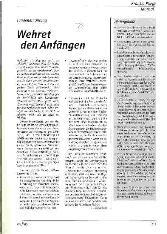 Vorschauseite 1: Wehret den Anfängen