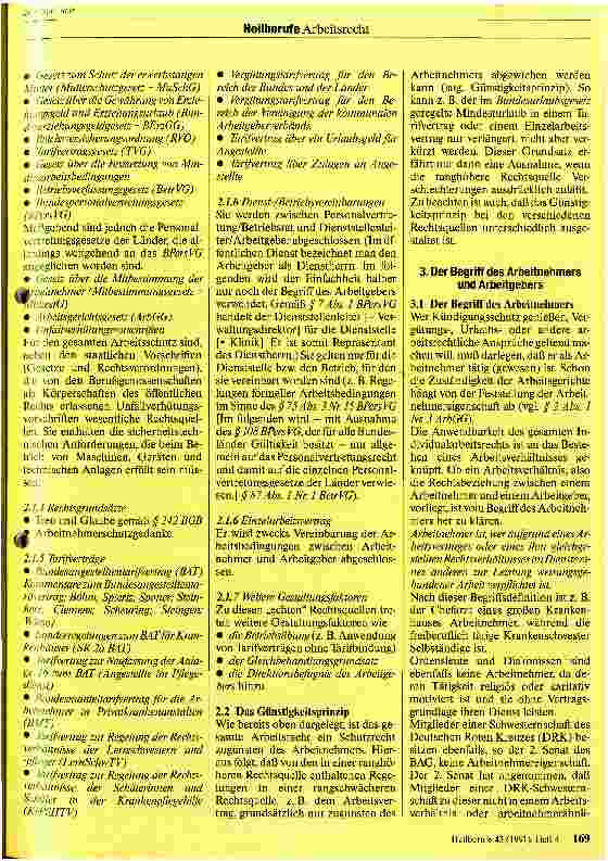 Vorschauseite 3: Das Arbeitsrecht des Krankenpflegepersonals 1. Teil
