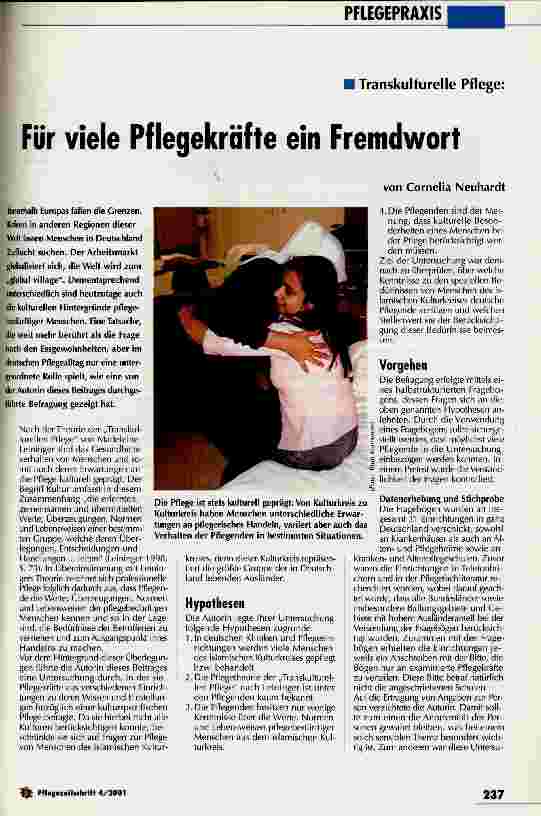 Vorschauseite 1: Für viele Pflegekräfte ein Fremdwort