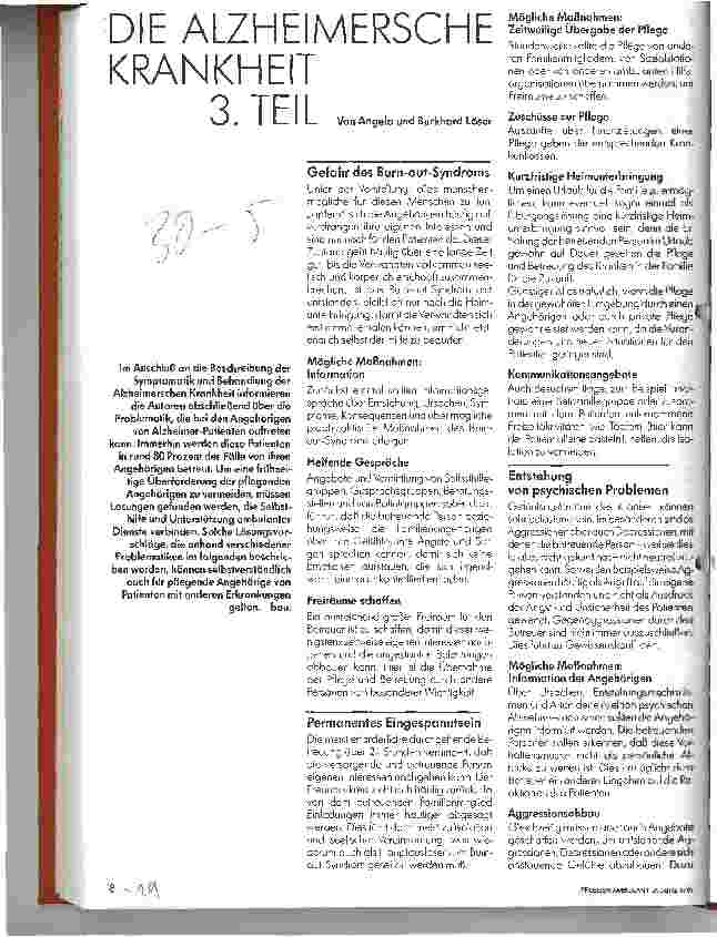 Vorschauseite 1: Die Alzheimersche Krankheit - 3. Teil