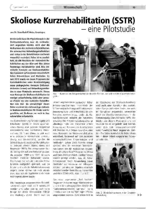 Vorschauseite 1: Skoliose Kurzrehabilitation (SSTR) - eine Pilotstudie