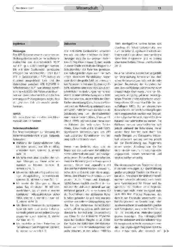 Vorschauseite 3: Skoliose Kurzrehabilitation (SSTR) - eine Pilotstudie