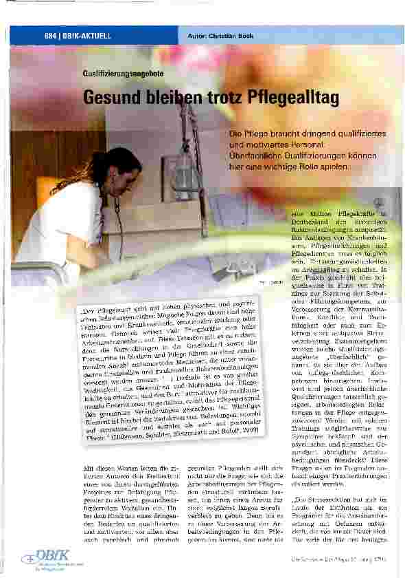 Vorschauseite 1: Gesund bleiben trotz Pflegealltag