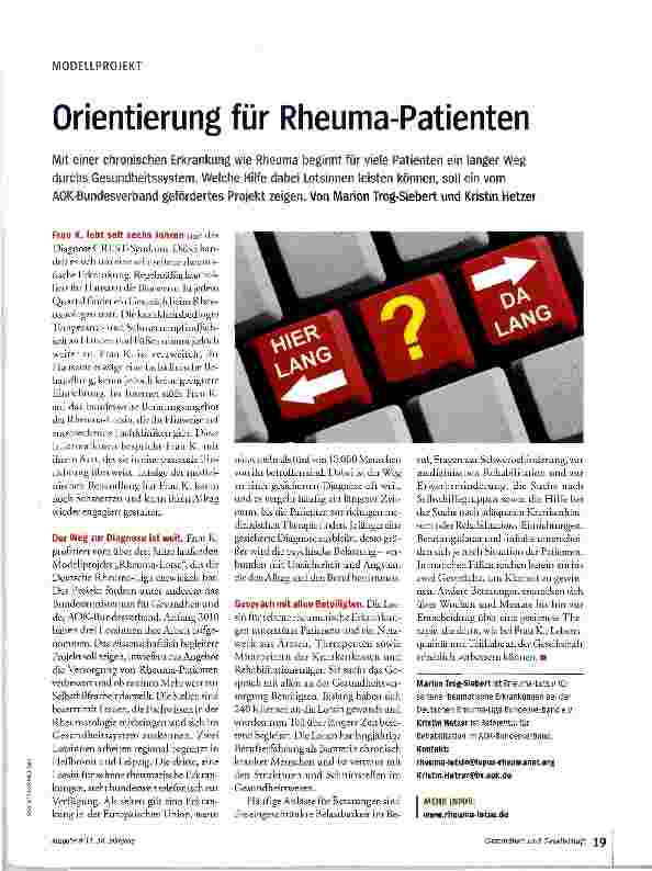 Vorschauseite 1: Orientierung für Rheuma-Patienten