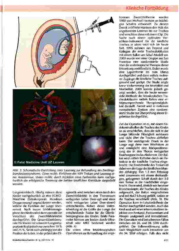 Vorschauseite 3: Fetalchirurgie: vorgeburtliche Behandlung angeborener Fehlbildungen