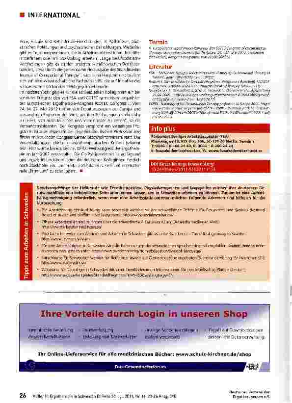 Vorschauseite 4: Ergotherapie in Schweden