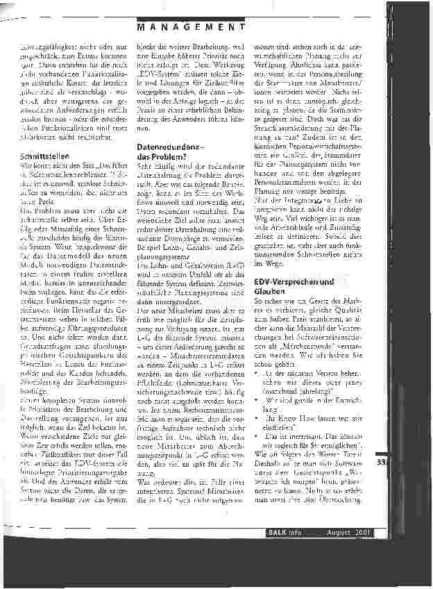 Vorschauseite 3: Die EDV solls richten? Arbeitszeitmanagement