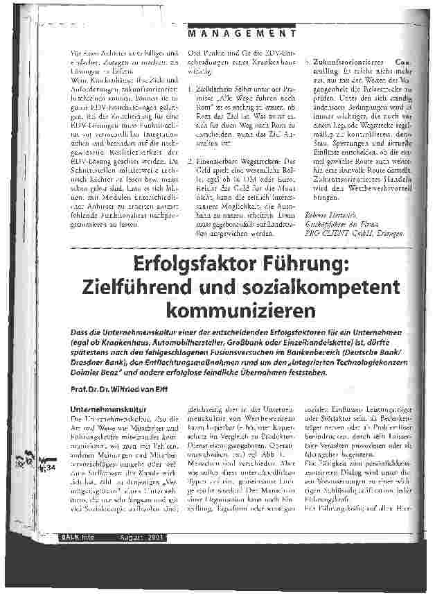 Vorschauseite 4: Die EDV solls richten? Arbeitszeitmanagement