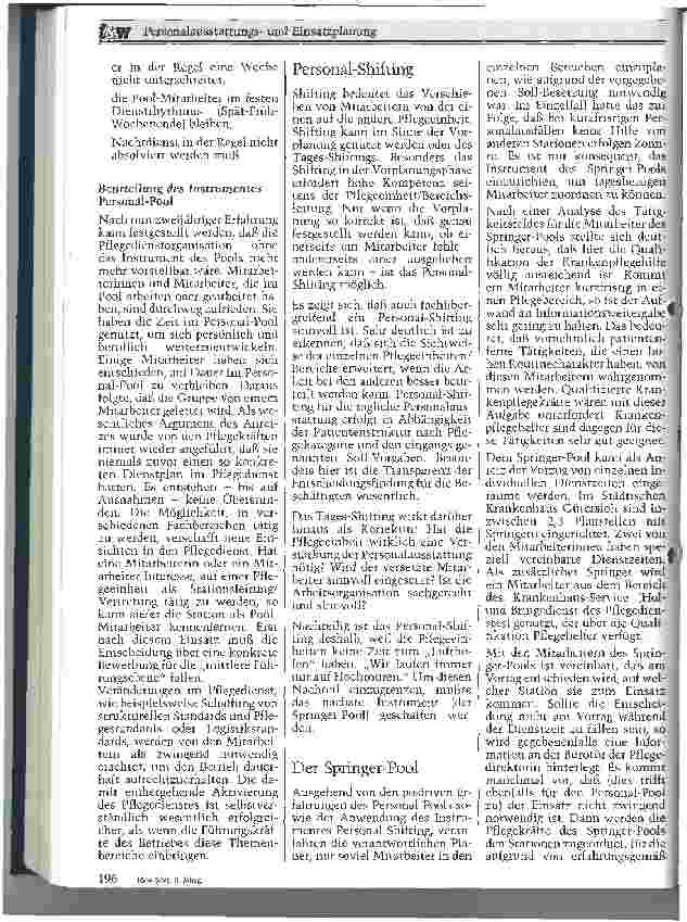 Vorschauseite 3: Personalausstattungsund Einsatzplanung Eine Aufgabe für die Pflegedirektion