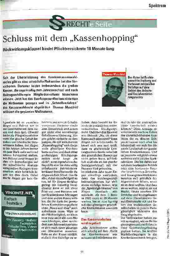 Vorschauseite 1: Schluss mit dem Kassenhopping