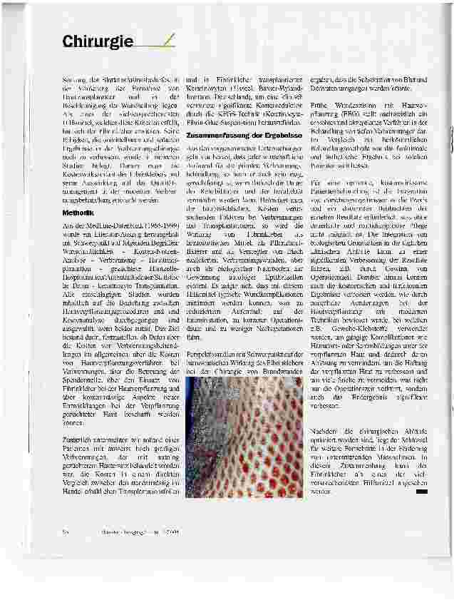 Vorschauseite 2: Hautverpflanzung bei Verbrennnungen - wirtschaftliche Aspekte