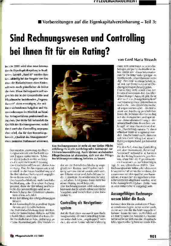 Vorschauseite 1: Sind Rechnungswesen und Controlling bei Ihnen fit für ein Rating? Teil 3