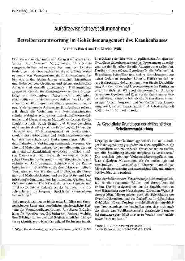 Vorschauseite 1: Betreiberverantwortung im Gebäudemanagement des Krankenhauses