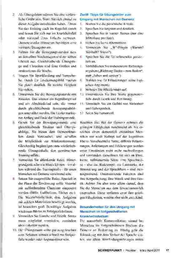 Vorschauseite 2: Bewegungsgruppen für Menschen mit Demenz