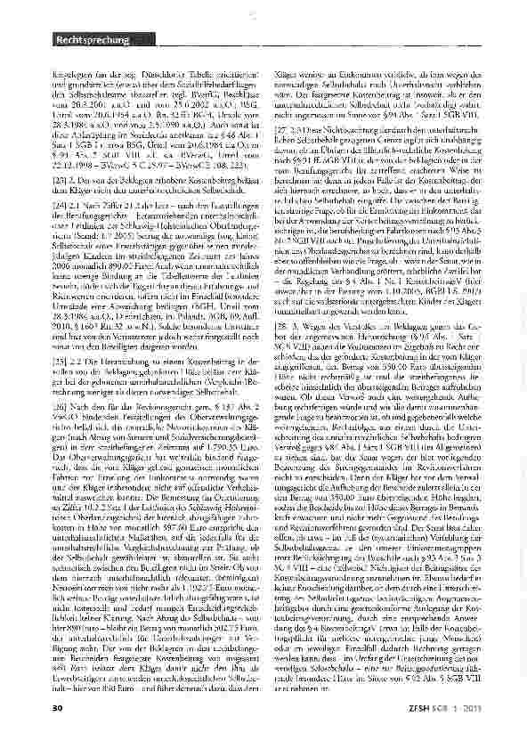 Vorschauseite 5: Heranziehung zu jugendhilferechtlichem Kostenbeitrag; Angemessenheit des Kostenbeitrags; Kostenbeitragspflichtigen muss unterhaltsrechtlicher Selbstbehalt belassen werdenSCB VIII…