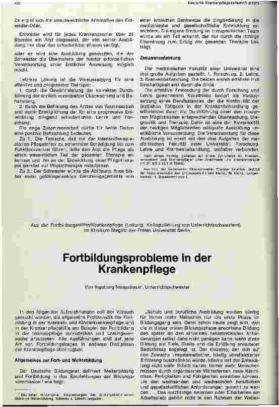 Vorschauseite 4: Krankenpflege heute und morgen aus der Sicht der progressiven Patientenbehandlung
