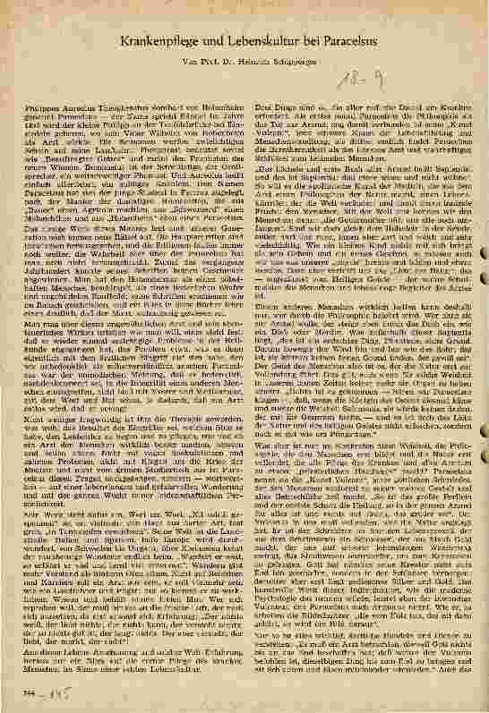 Vorschauseite 1: Krankenpflege und Lebenskultur bei Paracelsus