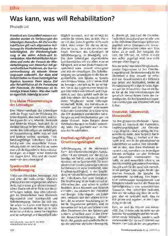 Vorschauseite 1: Was kann, was will Rehabilitation?