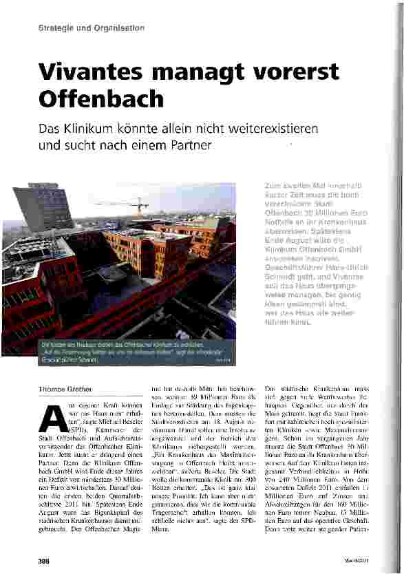 Vorschauseite 1: Vivantes managt vorerst Offenbach