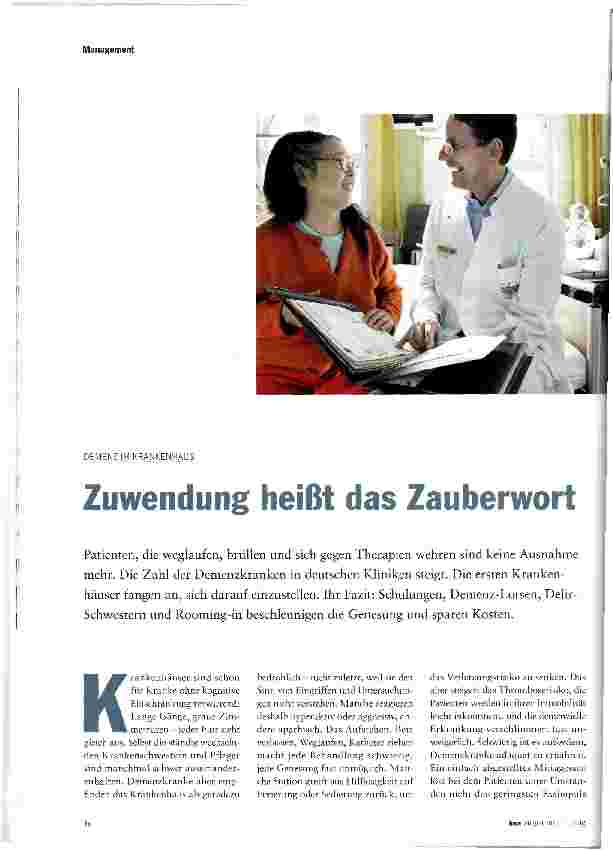 Vorschauseite 1: Zuwendung heißt das Zauberwort
