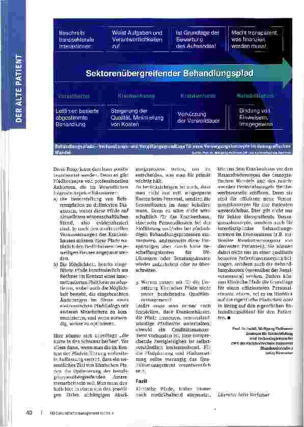 Vorschauseite 4: Klinische Pfade und Behandlungspfade als Chance
