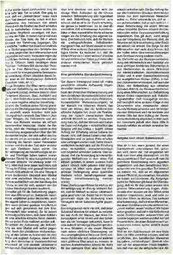 Vorschauseite 2: Suizid aus der Sicht der Ethik und die Aufgabe zur Begleitung