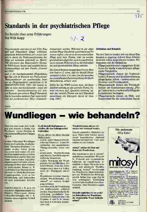 Vorschauseite 1: Standards in der psychiatrischen Pflege