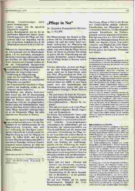 Vorschauseite 3: Dritter Pflegeforschungstag des DBfK