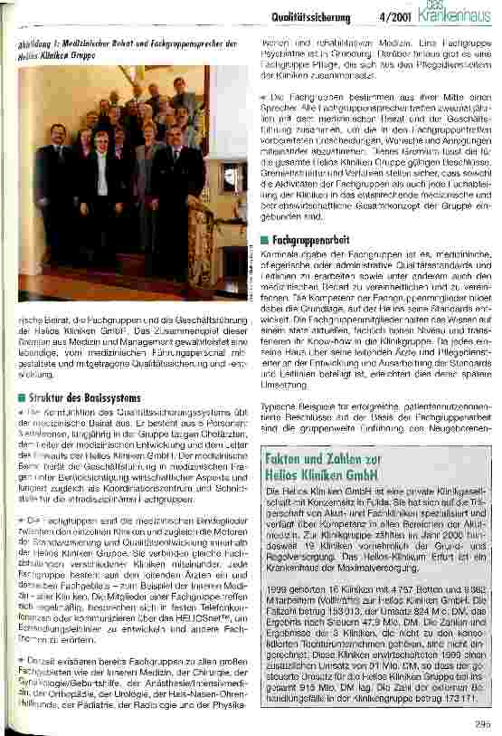 Vorschauseite 2: Patientennutzenorientierte Qualitätssicherung und -entwicklung in der Helios Kliniken Gruppe