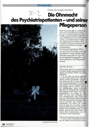 Vorschauseite 1: Facetten der heutigen Psychiatrie - Die Ohnmacht des Psychiatriepatienten - und seiner Pflegeperson