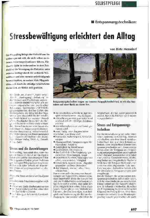 Vorschauseite 1: Stressbewältigung erleichtert den Alltag