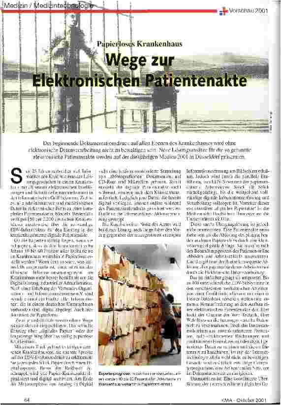 Vorschauseite 1: Wege zur Elektronischen Patientenakte Papierloses Krankenhaus