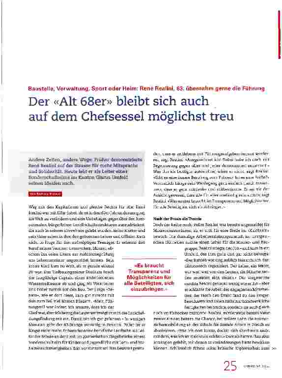 Vorschauseite 1: Der «Alt 68er» bleibt sich auch auf dem Chefsessel möglichst treu