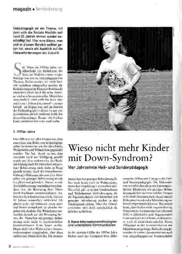 Vorschauseite 1: Wieso nicht mehr Kinder mit Down-Syndrom?