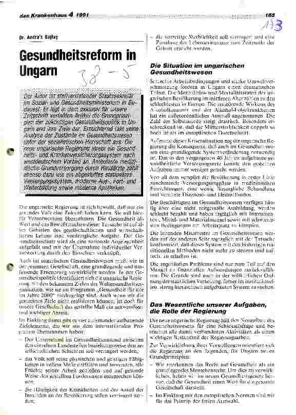 Vorschauseite 1: Gesundheitsreform in Ungarn