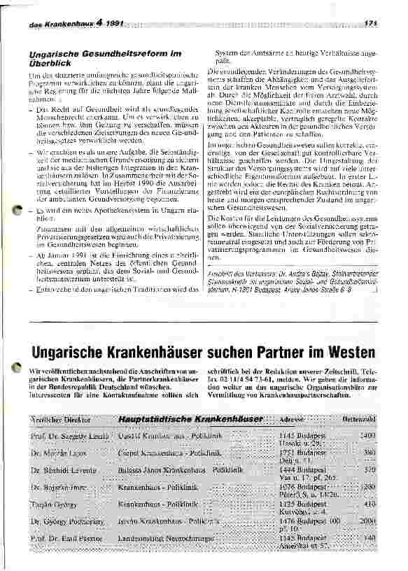 Vorschauseite 5: Gesundheitsreform in Ungarn